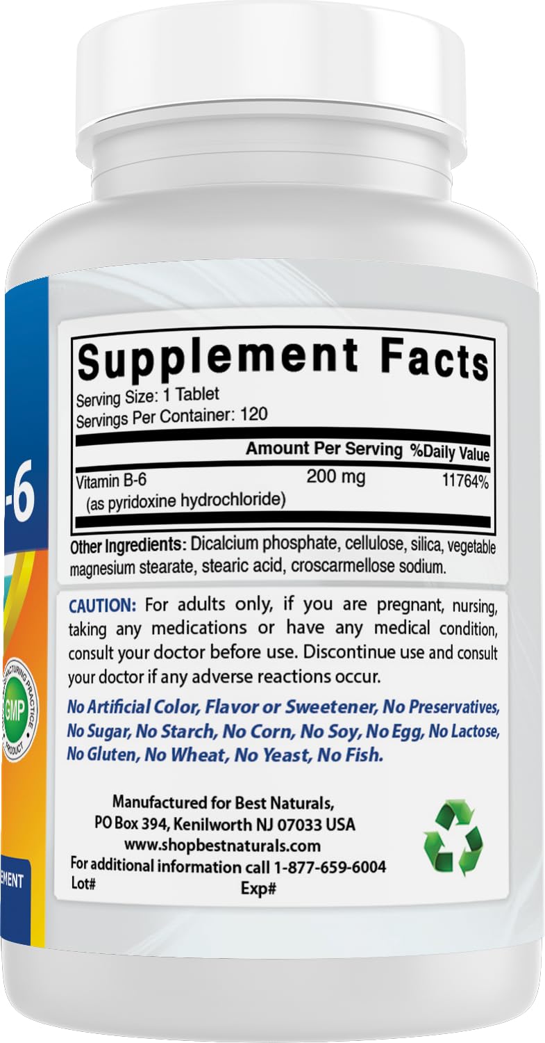 Best Naturals Vitamin B6 USA made quality seal