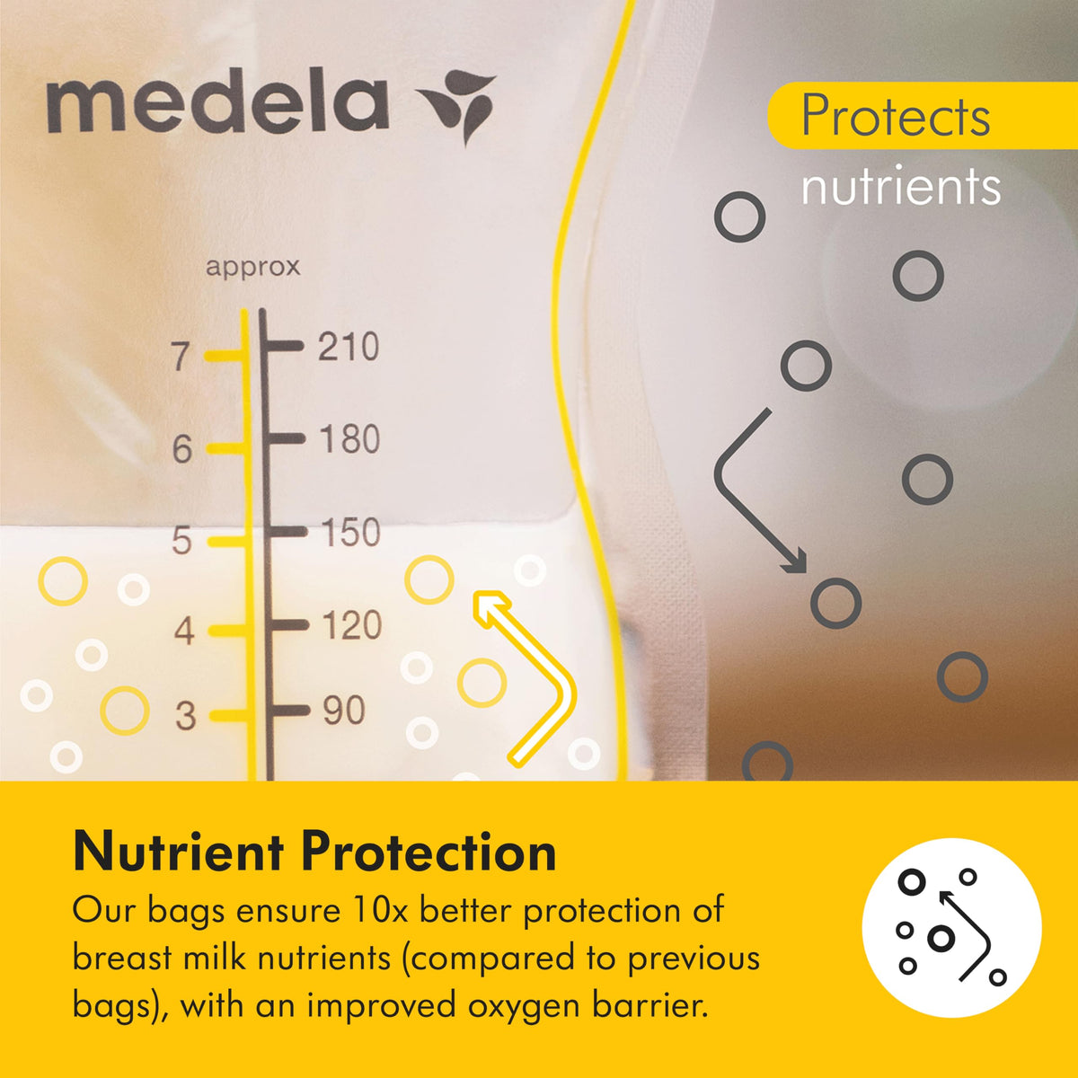 Medela disposable breast milk bags 210 milliliter capacity