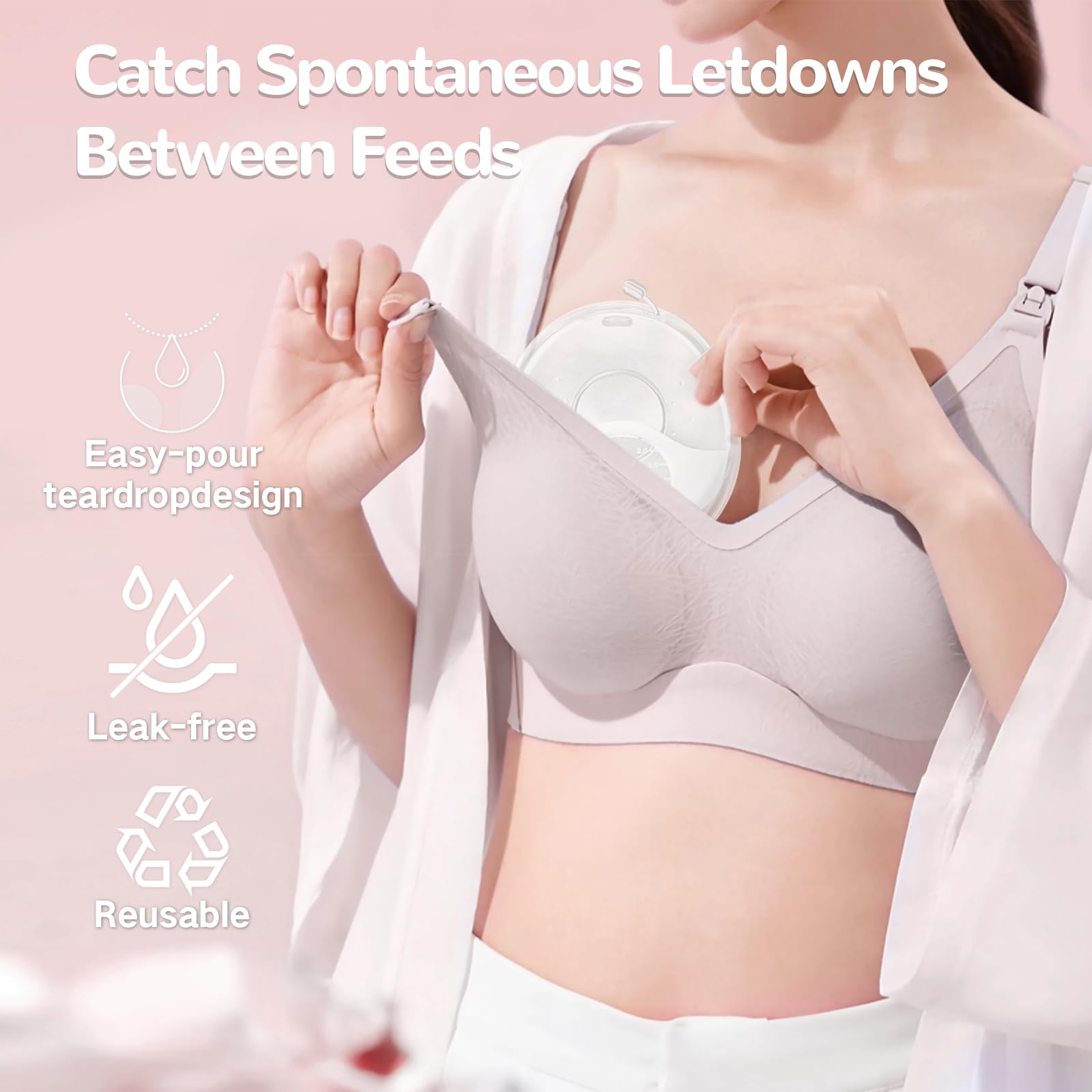 Side profile of Comi wearable breast milk collector