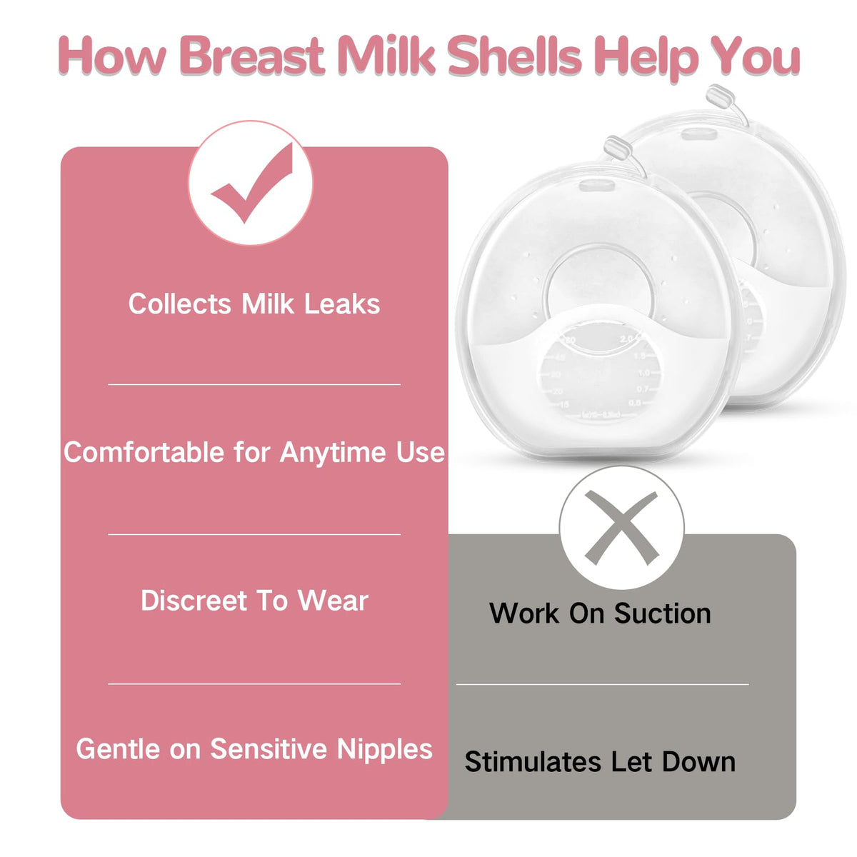 Comi breast milk shells placed inside a nursing bra