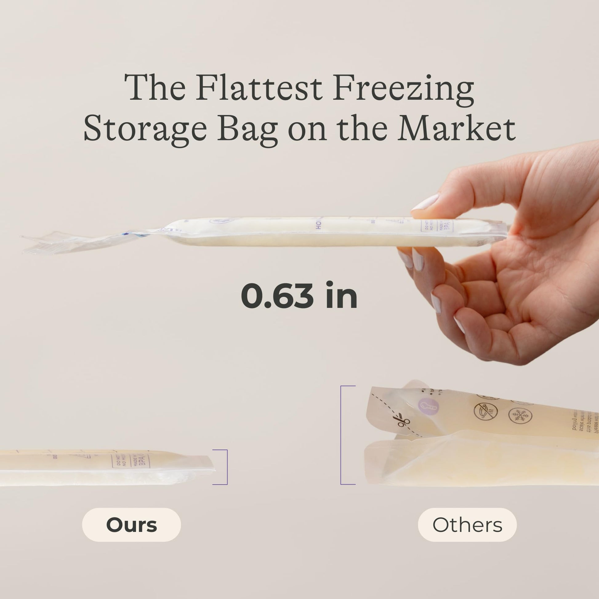 Lansinoh storage bag with volume markings