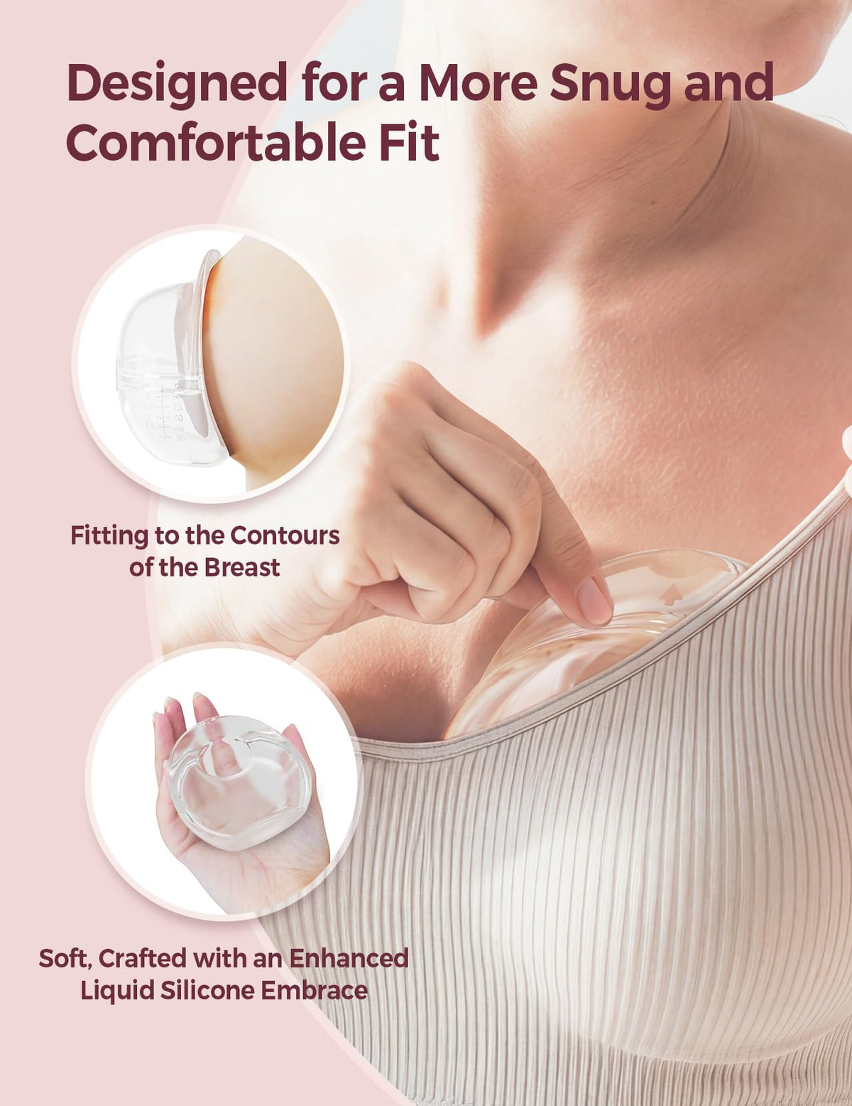 Momcozy reusable milk shells inside nursing bra