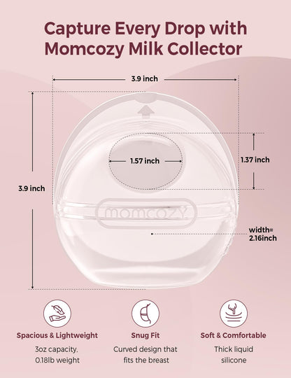 Momcozy milk collector showing 90 milliliter capacity markings