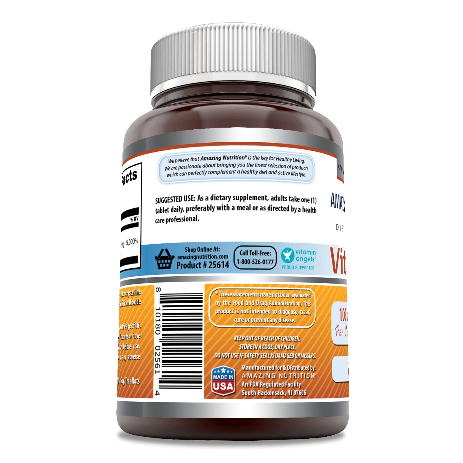 Amazing Nutrition Vitamin B6 supplement bottle side view