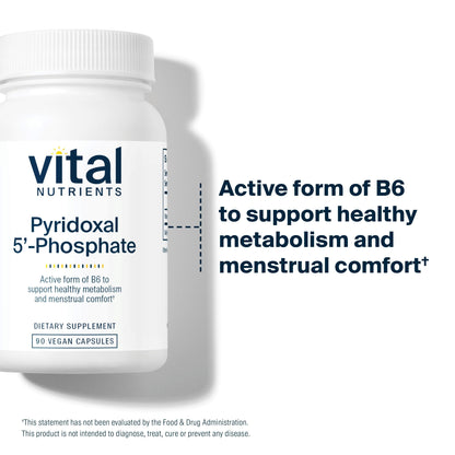 Vital Nutrients P5P 50 mg hypoallergenic capsules for nerve health and mood balance