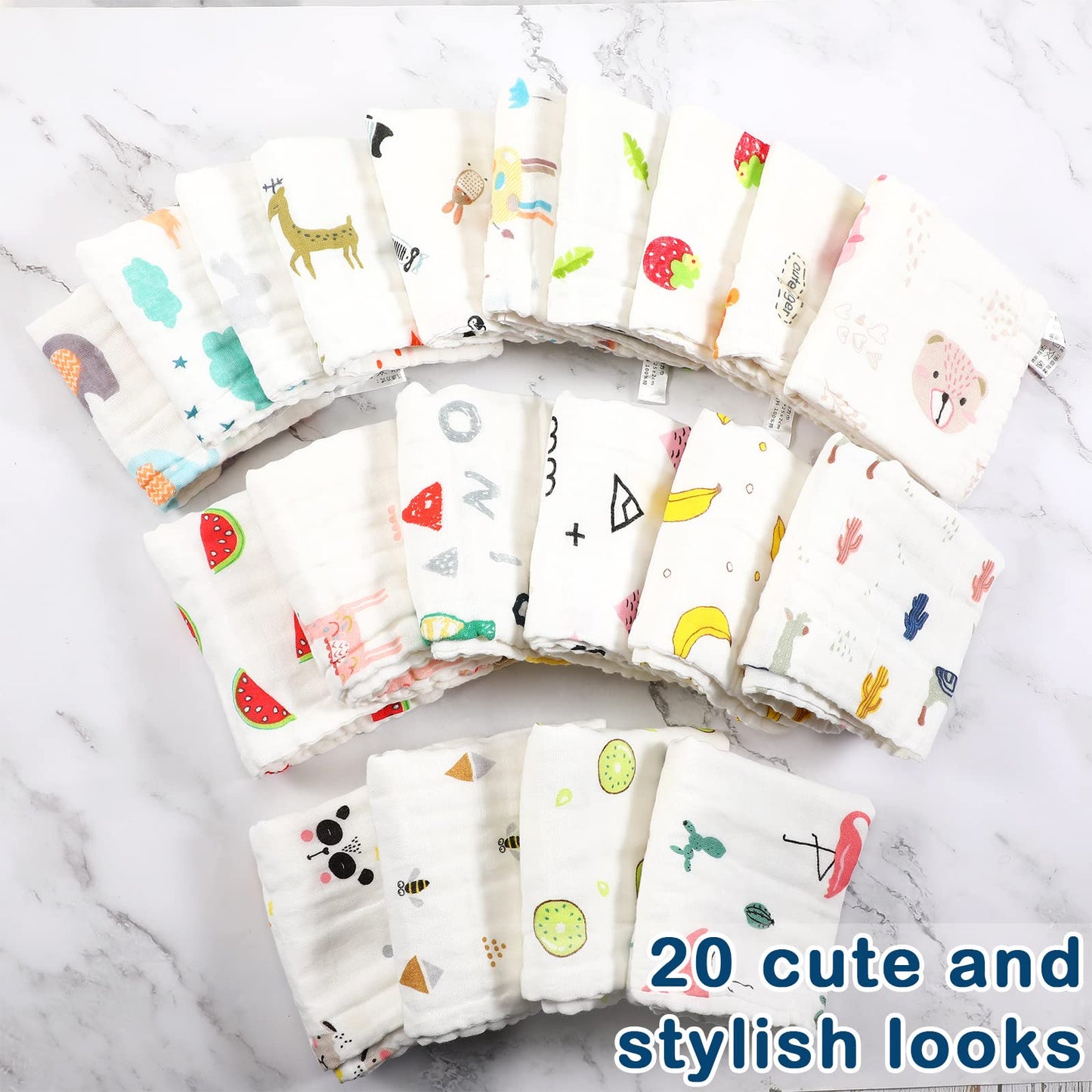 Small 10 by 10 inch cotton baby face towel
