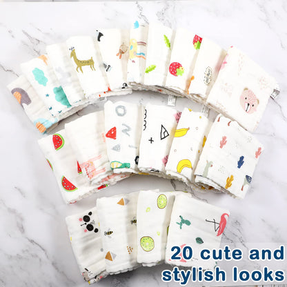 Small 10 by 10 inch cotton baby face towel