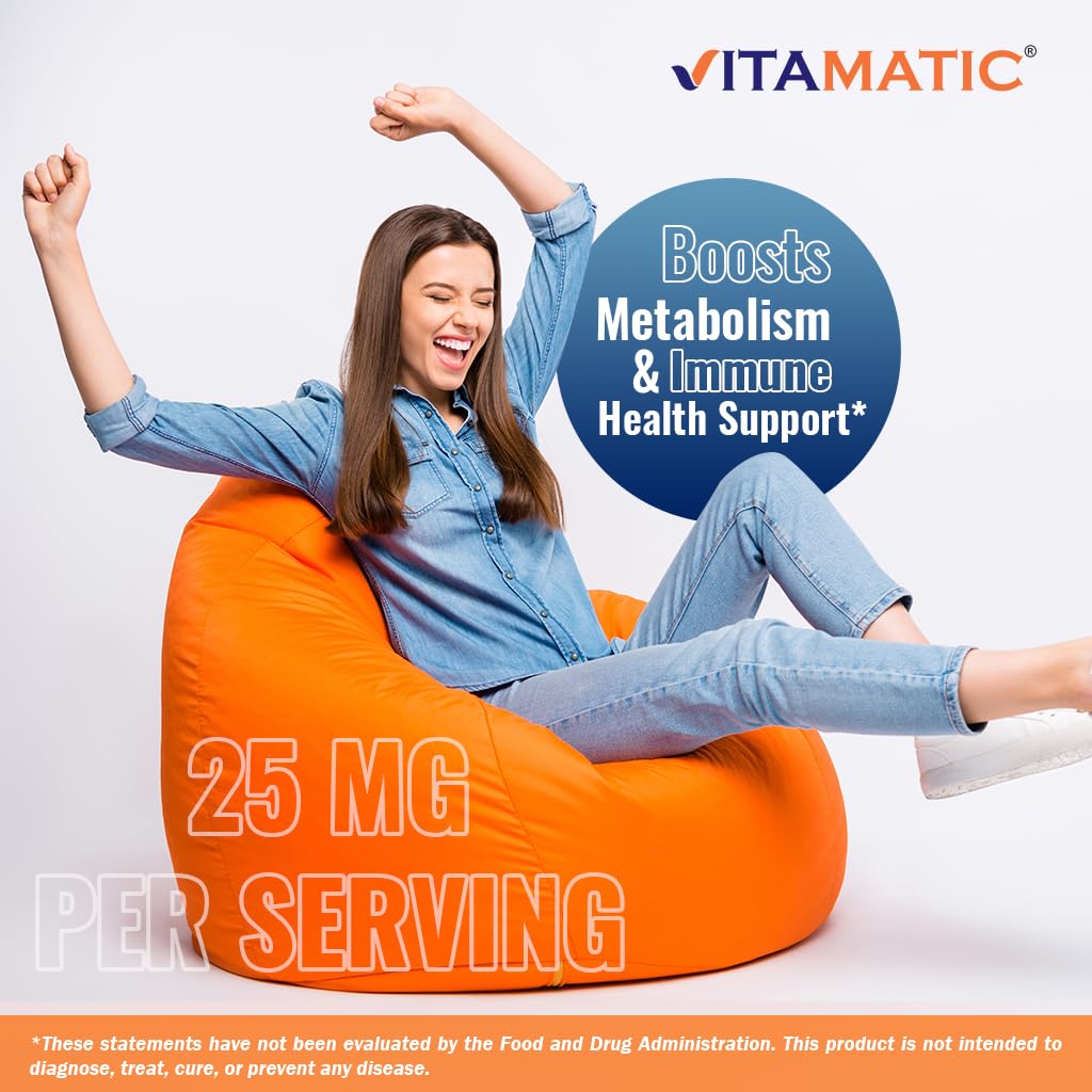 Close up of Vitamatic Vitamin B6 tablet texture