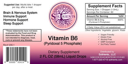 Soltrients B6 liquid drops being poured for daily intake