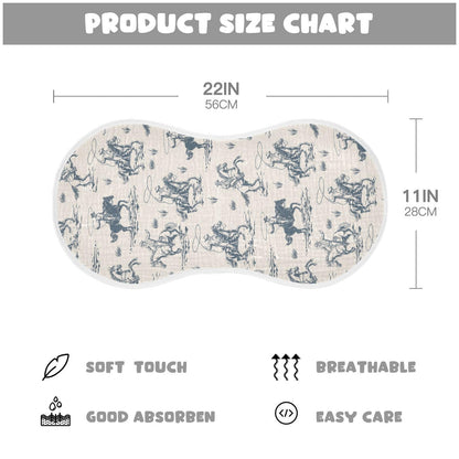 Two pack JHKKU baby burp rags with desert horse illustration