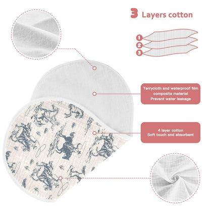 JHKKU cotton muslin baby washcloth waterproof backing detail