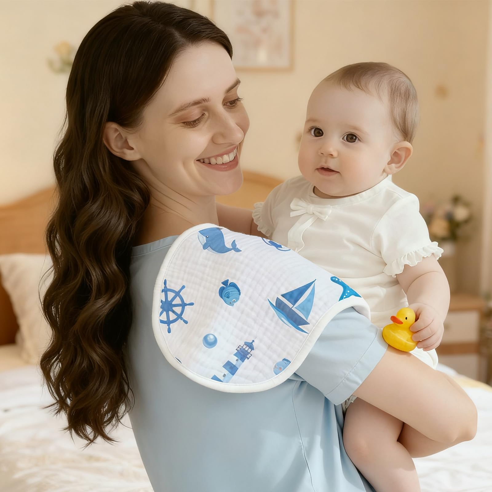Nintara Baby blue ocean animal themed newborn clothes highlighting the large size dimensions
