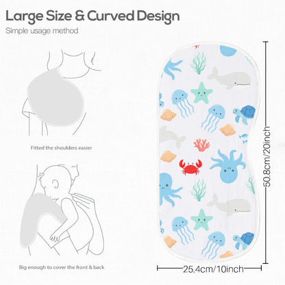 Nintara Baby unisex blue ocean animals burp cloths packaged beautifully for a baby shower gift