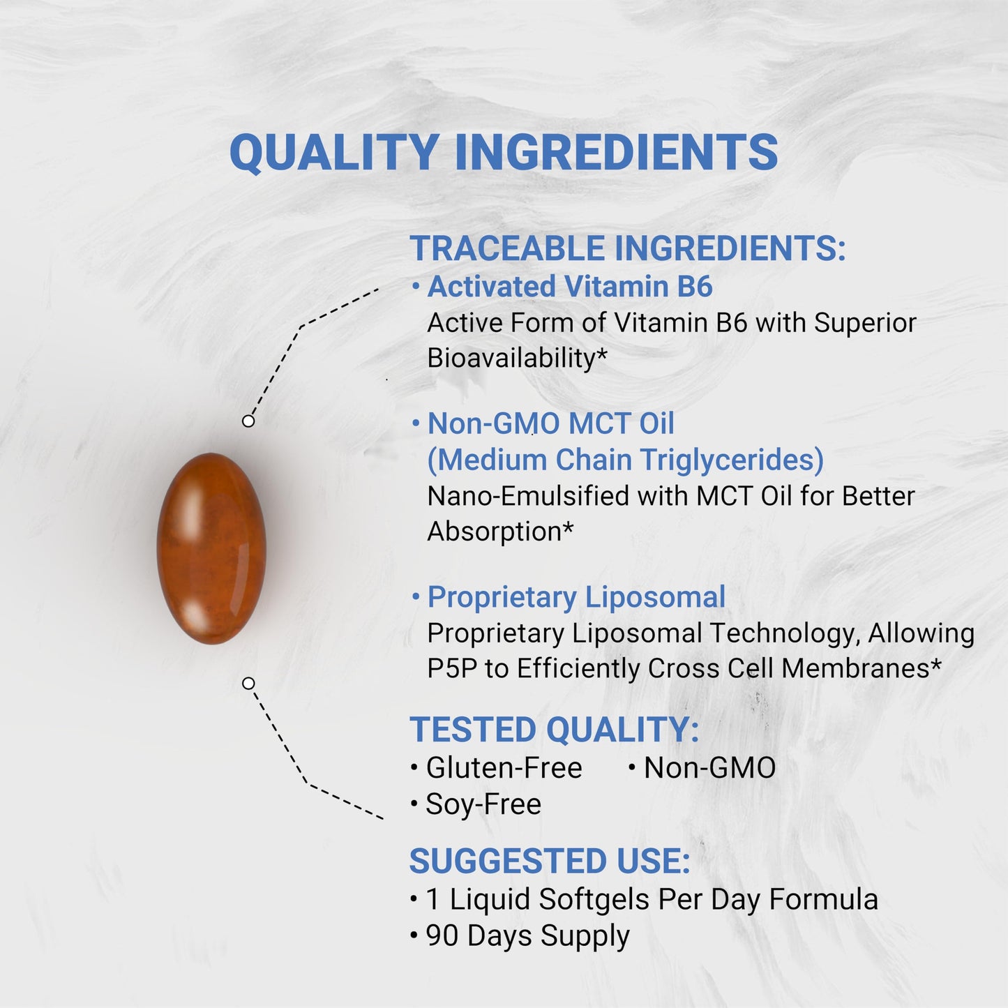 Naturalis activated Vitamin B6 P5P capsule close up