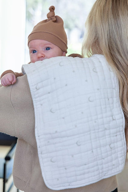 Nana Baby Organics soft hypoallergenic burp cloths folded