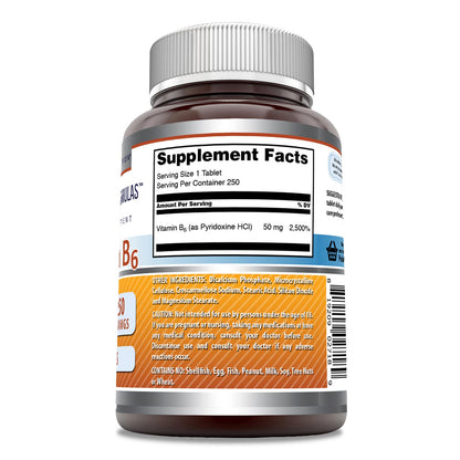 Amazing Nutrition Vitamin B6 50mg dietary supplement bottle on white background
