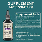 Think Above P5P supplement bottle with nutritional information