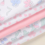 Sleepyturtle five piece waterproof newborn burp cloth collection in pink