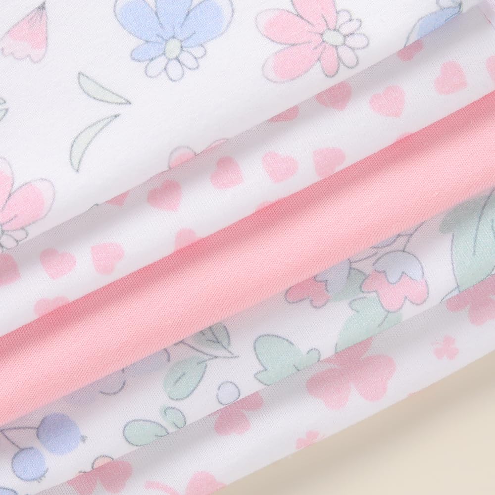 Sleepyturtle five piece waterproof newborn burp cloth collection in pink