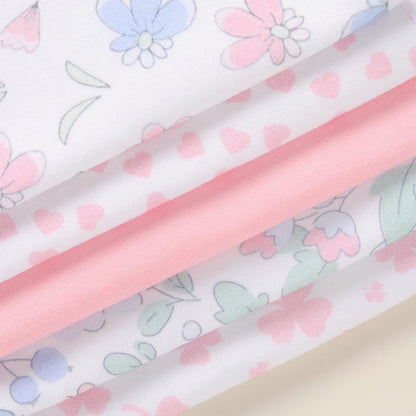 Sleepyturtle five piece waterproof newborn burp cloth collection in pink