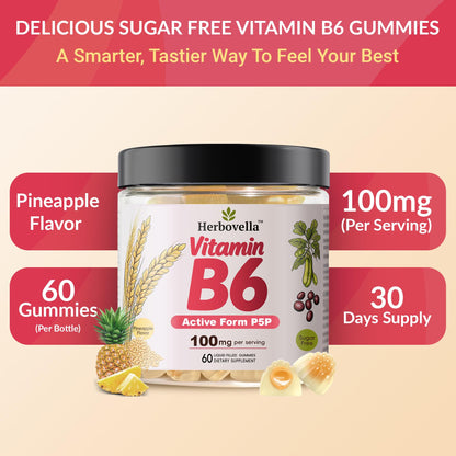 Authentic USA imported Herbovella Vitamin B6 packaging