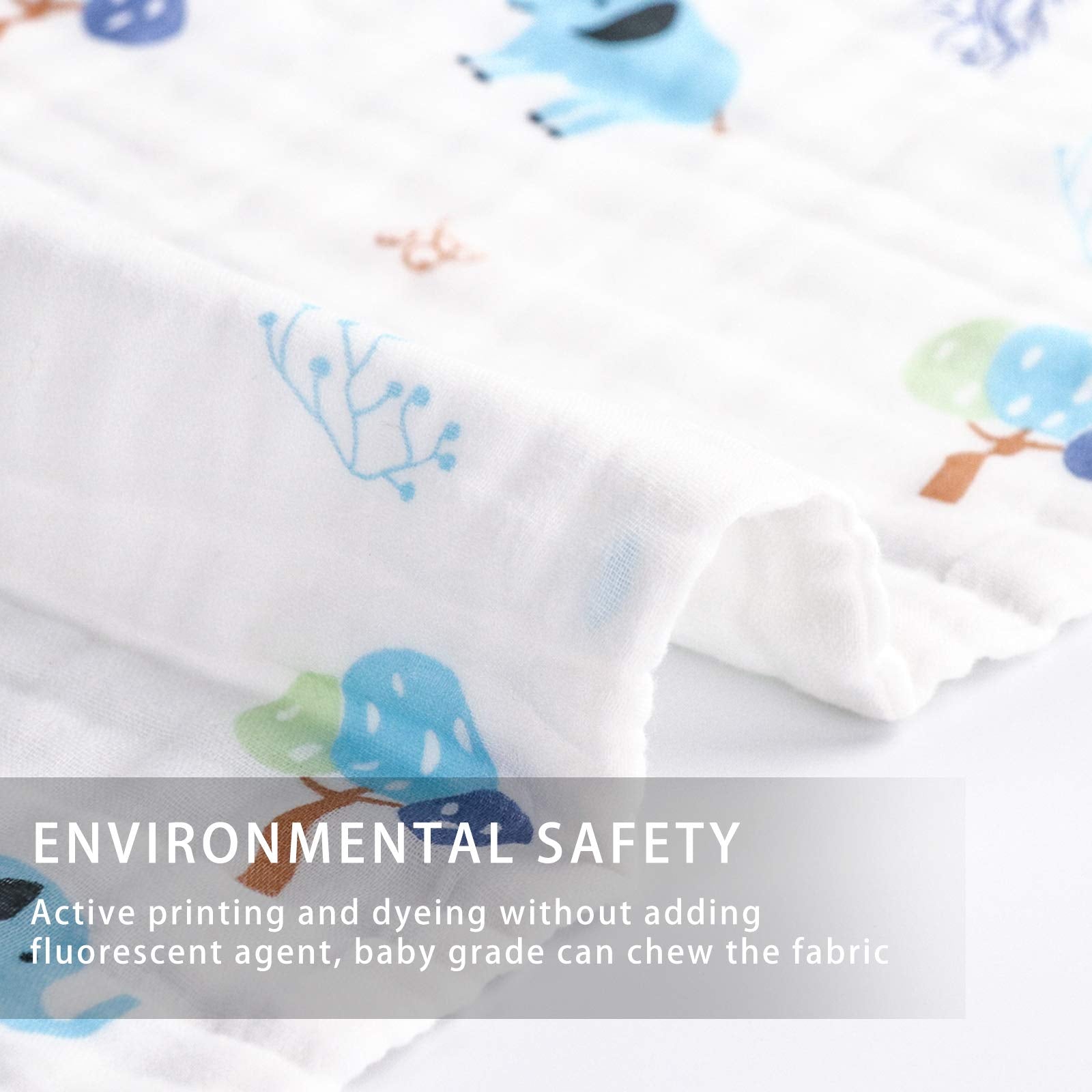 Folded Fook Fish 6-layer cotton burp rags stack