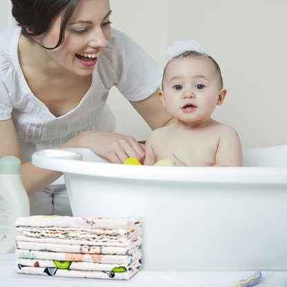 Set of 6 unisex pattern burp cloths for newborns