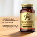 Close up view of Solgar 5-HTP vegetable capsule bottle cap