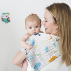 Fook Fish muslin cloth being used as a washcloth