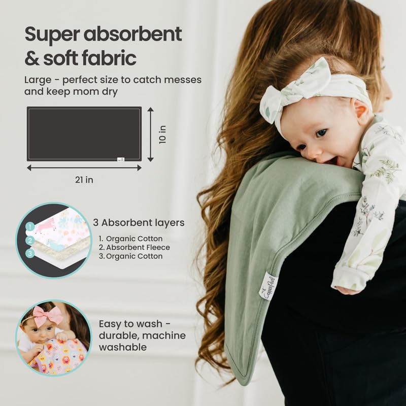 Copper Pearl large 21 by 10 inch burp cloth detail
