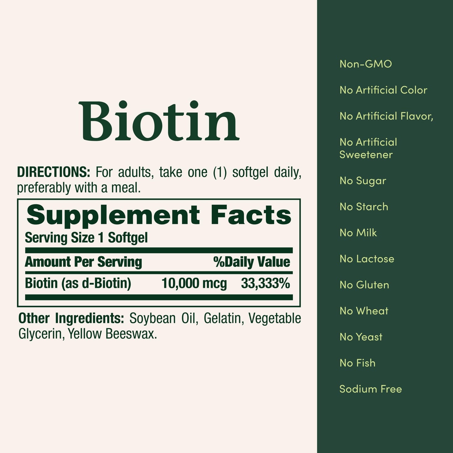 Nature's Bounty Vitamin B7 softgels close up showing liquid capsule size