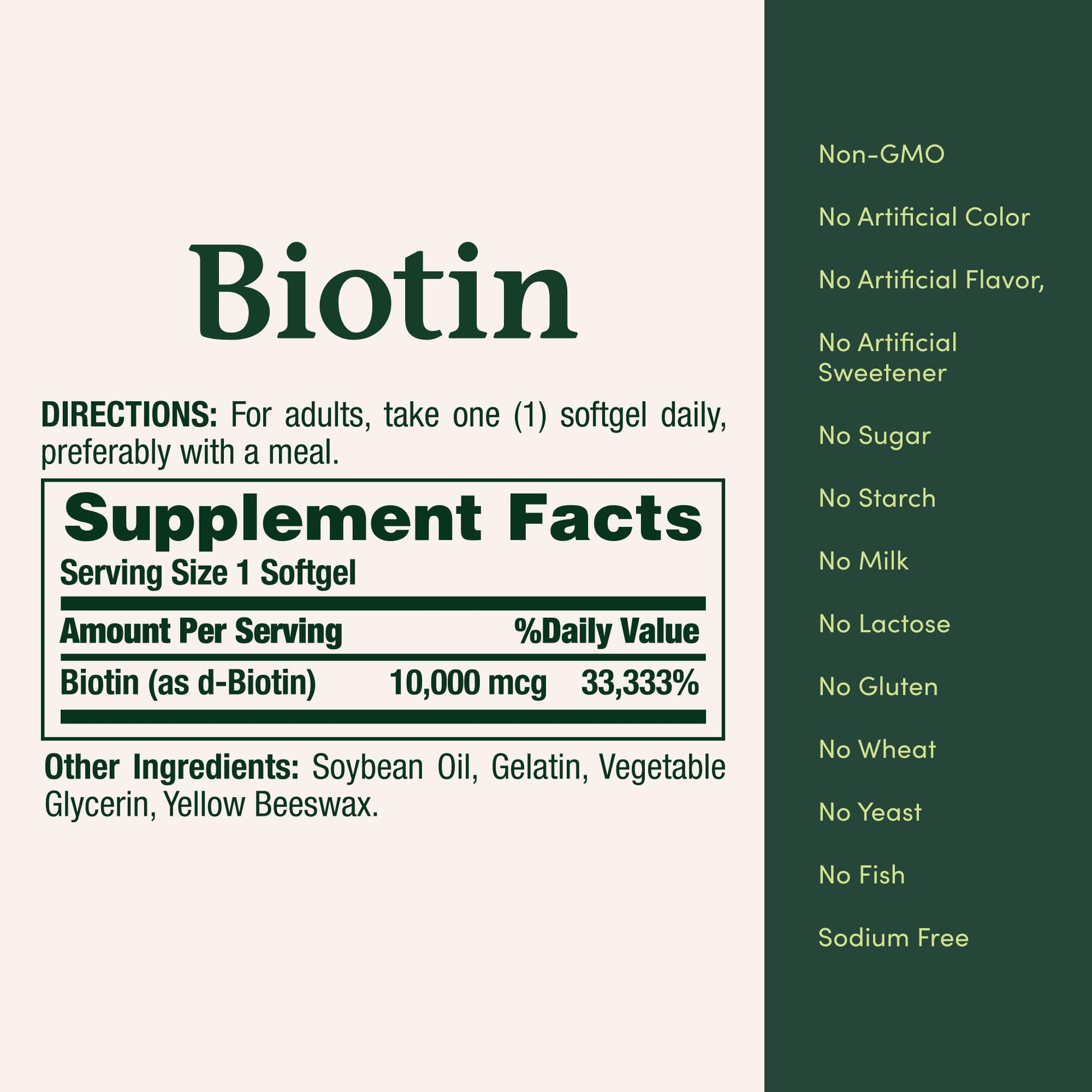 Nature's Bounty Vitamin B7 softgels close up showing liquid capsule size