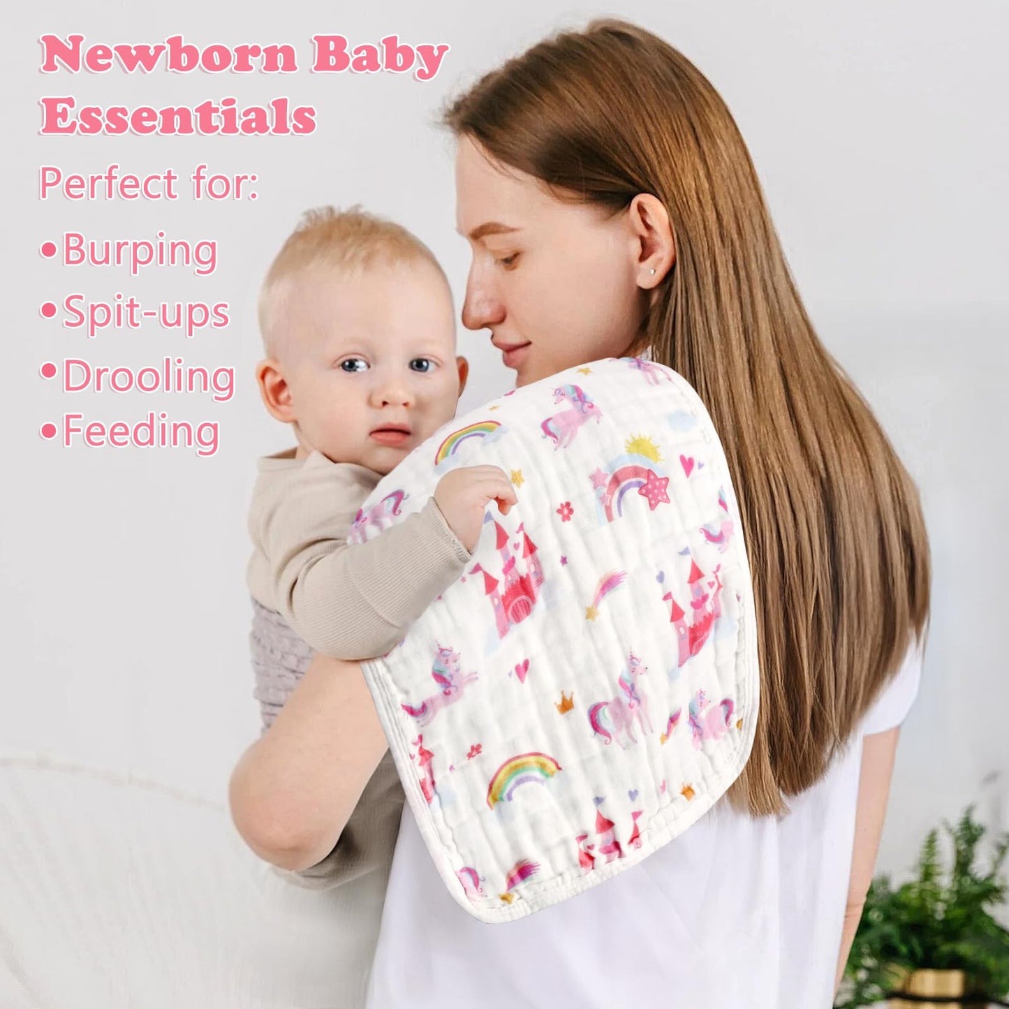 Decalsweet multi pack baby shower gift set featuring premium imported muslin wipes.