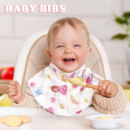 Decalsweet cotton muslin cloth being used as a shoulder protector during infant burping.