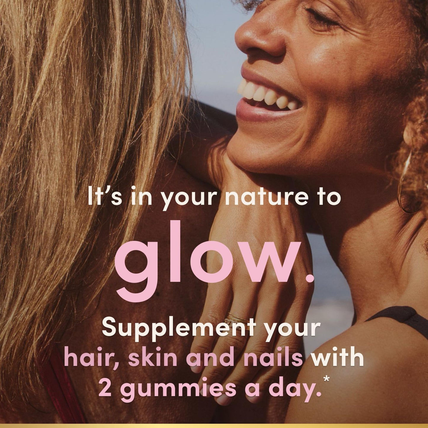 Nature's Bounty Optimal Solutions chewable hair and skin vitamins bottle with secure childproof cap structure