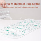 Littogoose 8 pack baby bibs and burp cloth set in FloralMeadow print collection.