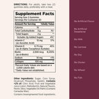 Nutritional facts panel on Nature's Bounty supplement bottle
