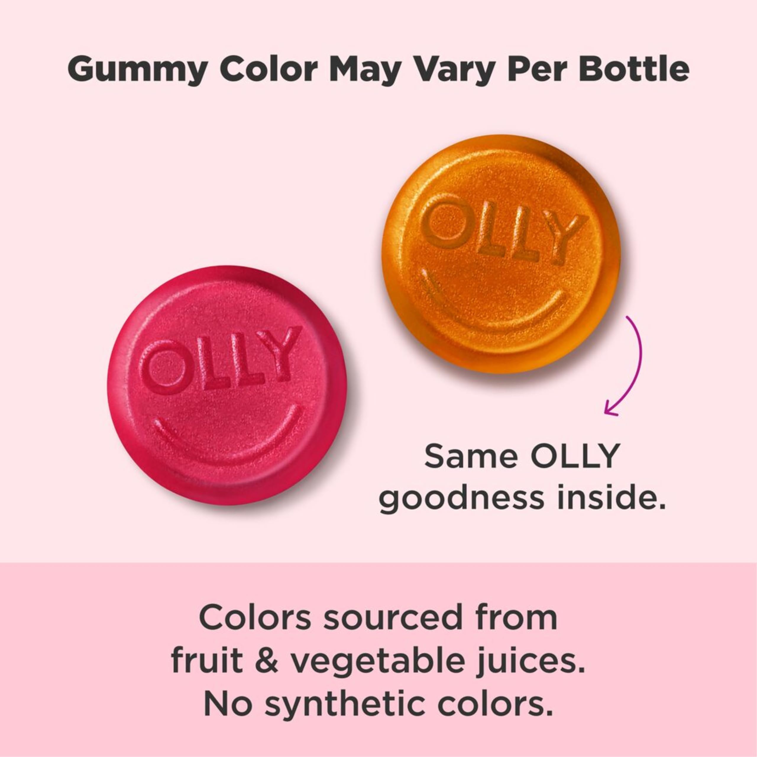OLLY Grapefruit Glam supplement bottle showing ingredient highlights and 60 count size