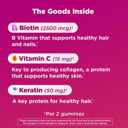 Close up view of grapefruit flavored red beauty supplement gummies