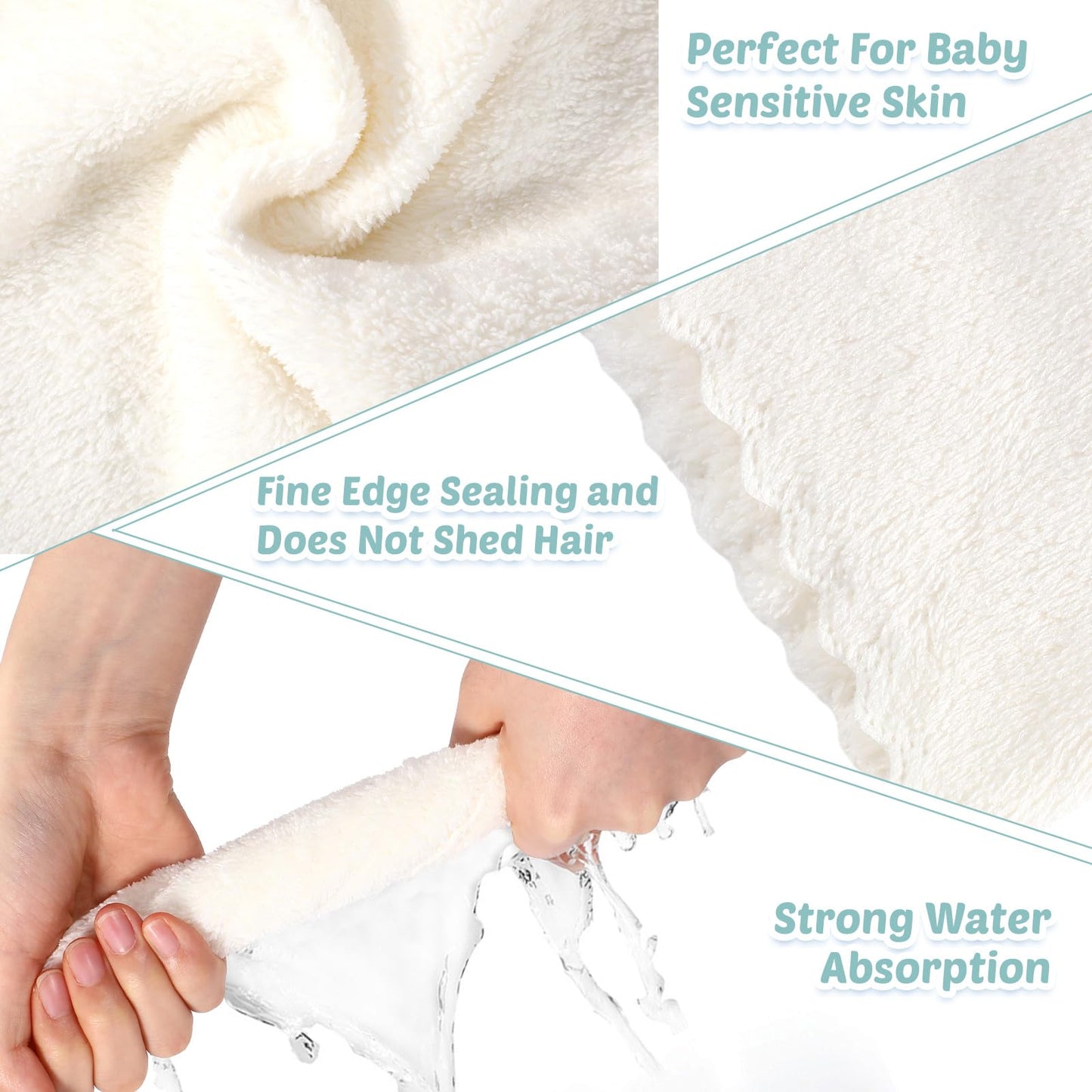 Newwiee baby burp cloth folded to show 20 by 10 inch size