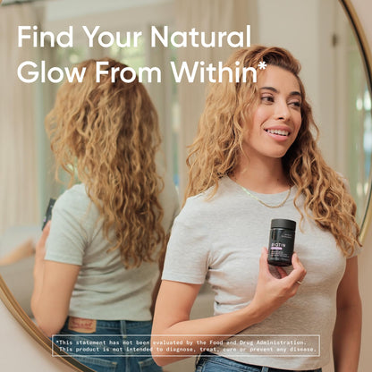 Authentic USA imported sports research biotin container placed on a clean minimalist wellness backdrop