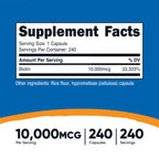 Nutricost Vitamin B7 dietary supplement label showing supplement facts and clean ingredients