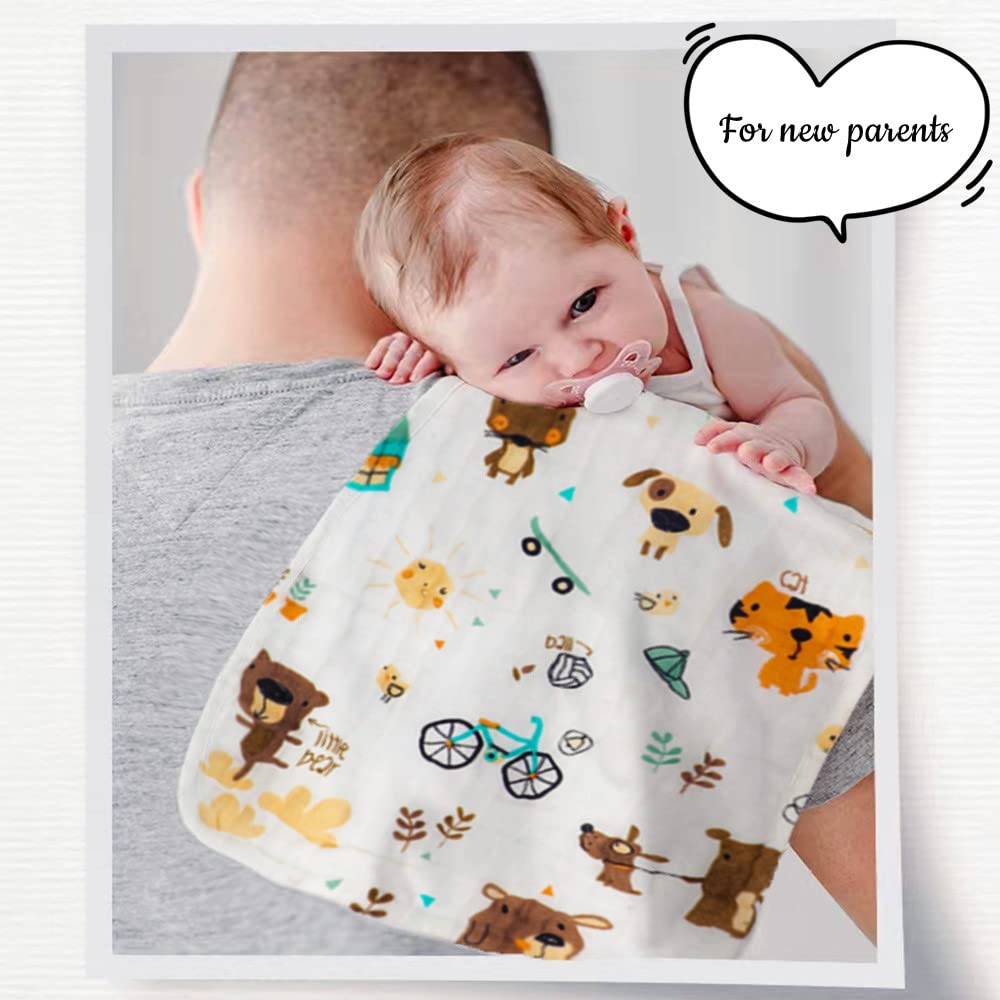 White and patterned norinori muslin cloths for boys and girls