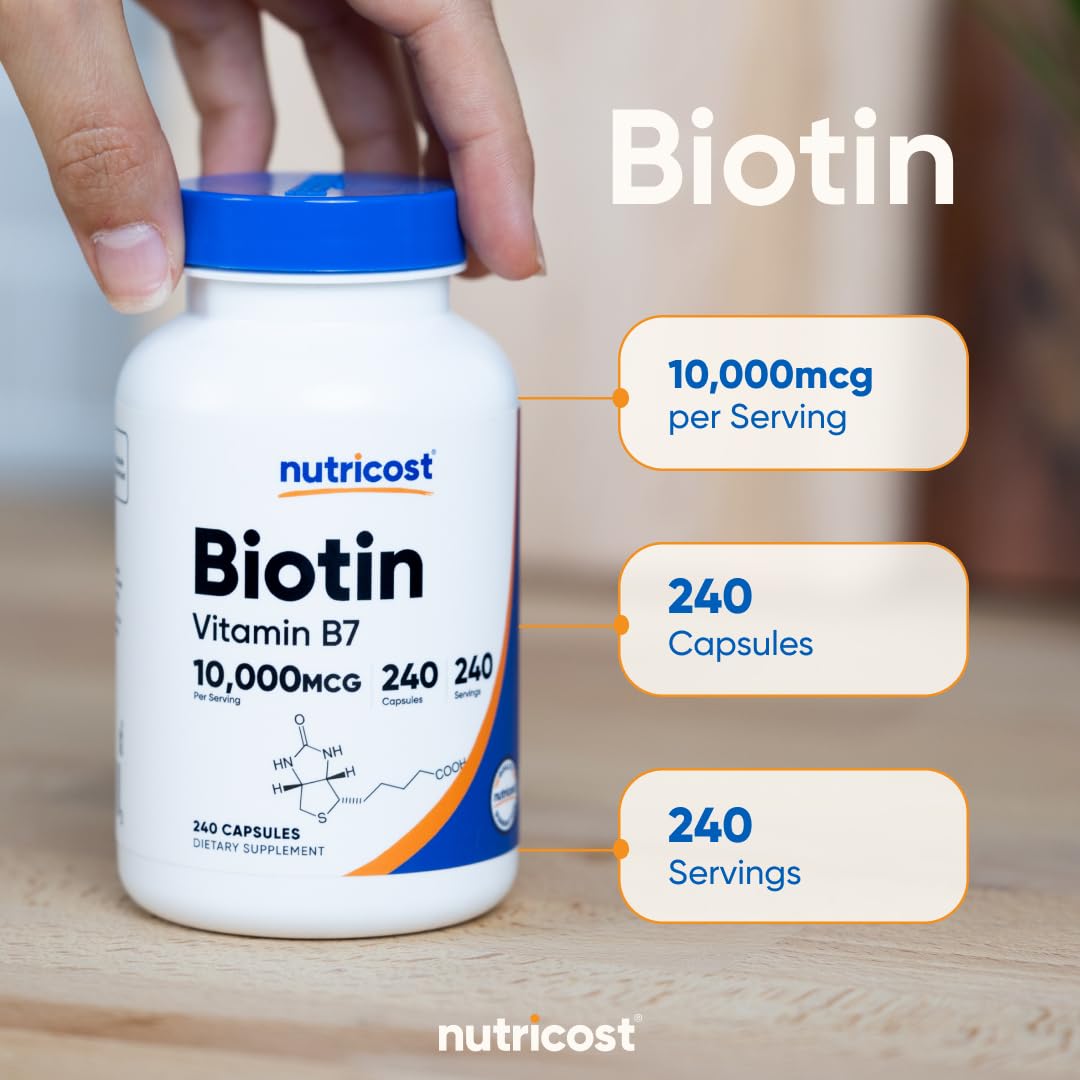Nutricost beauty supplement container highlighting vegetarian friendly capsules