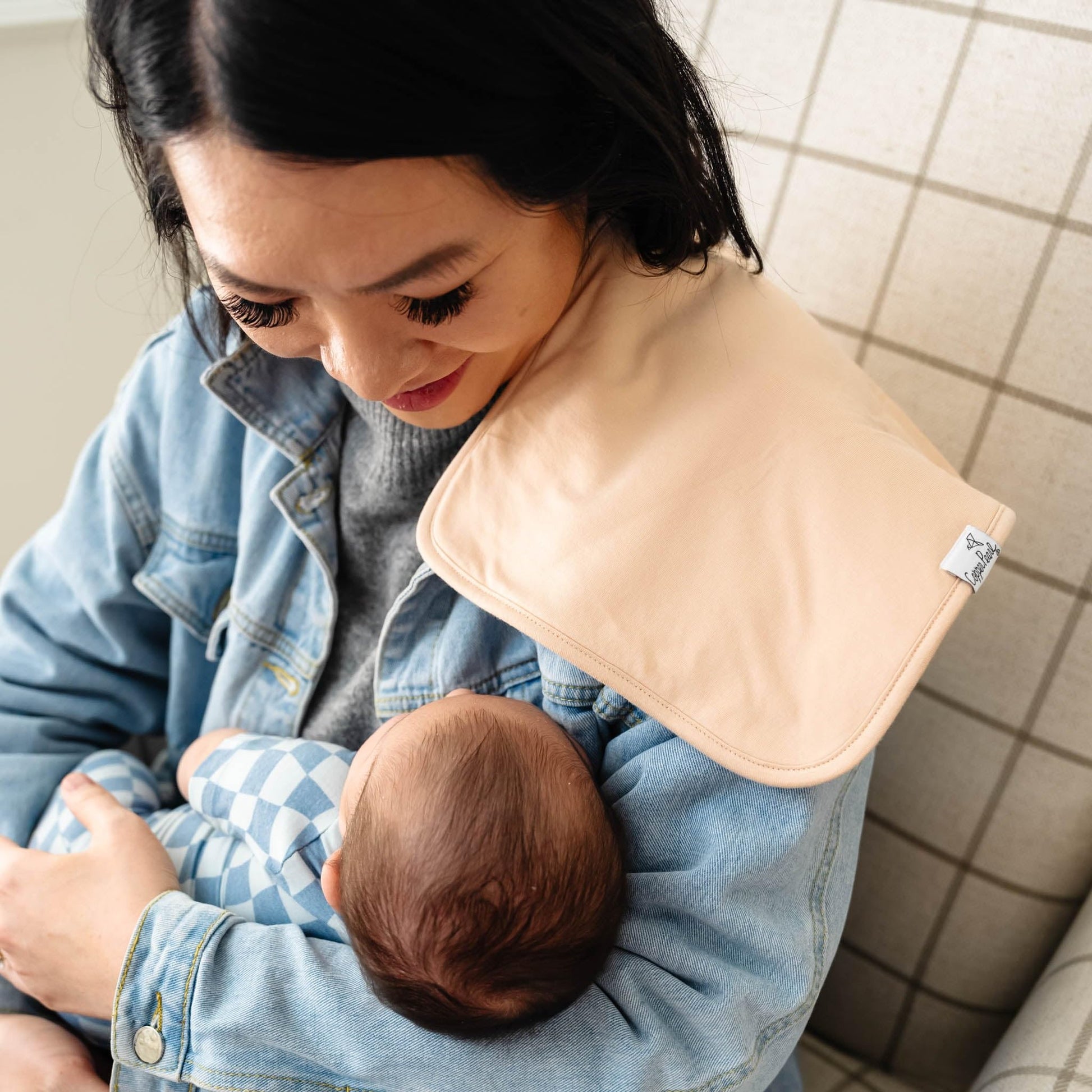 Premium absorbent cotton baby bib cloth bundle close up fabric texture