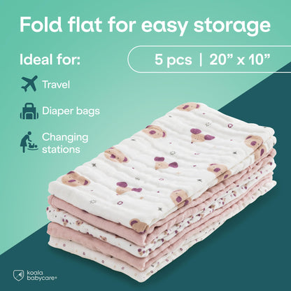 Newborn baby feeding accessory pack showing full length dimensions of the cloth.