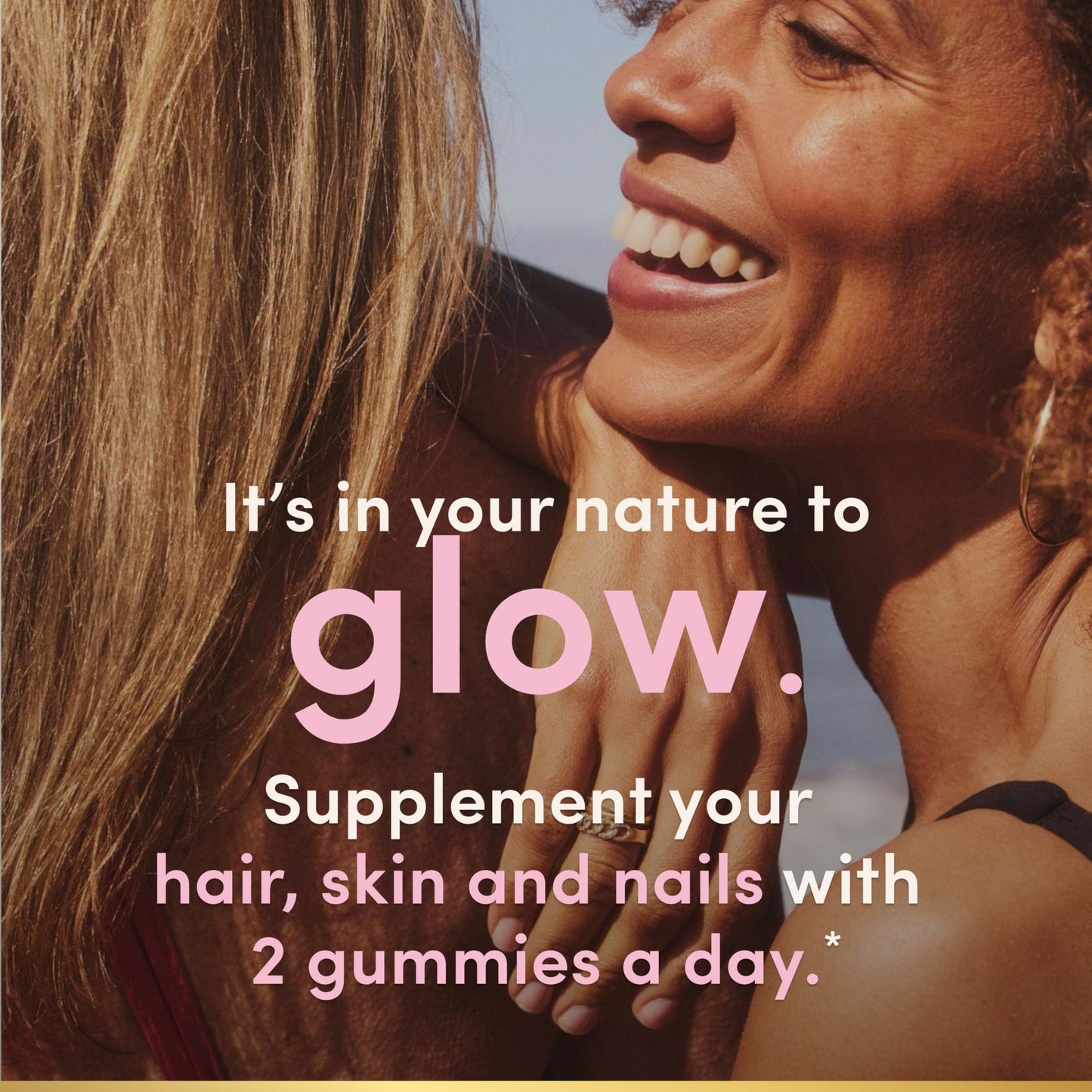 Top angle view of Nature's Bounty authentic imported advanced hair skin and nails supplement