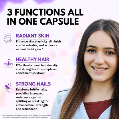 Close up of Vitboost supplement labeling indicating biotin collagen and keratin ingredients