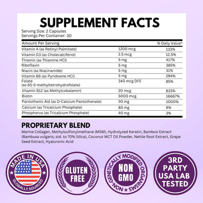 Authentic Vitboost Biotin bottle displaying sugar free and gluten free certifications
