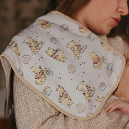 Copper Pearl triple layer absorbent burp cloth bundle packaged as a nursery gift set.
